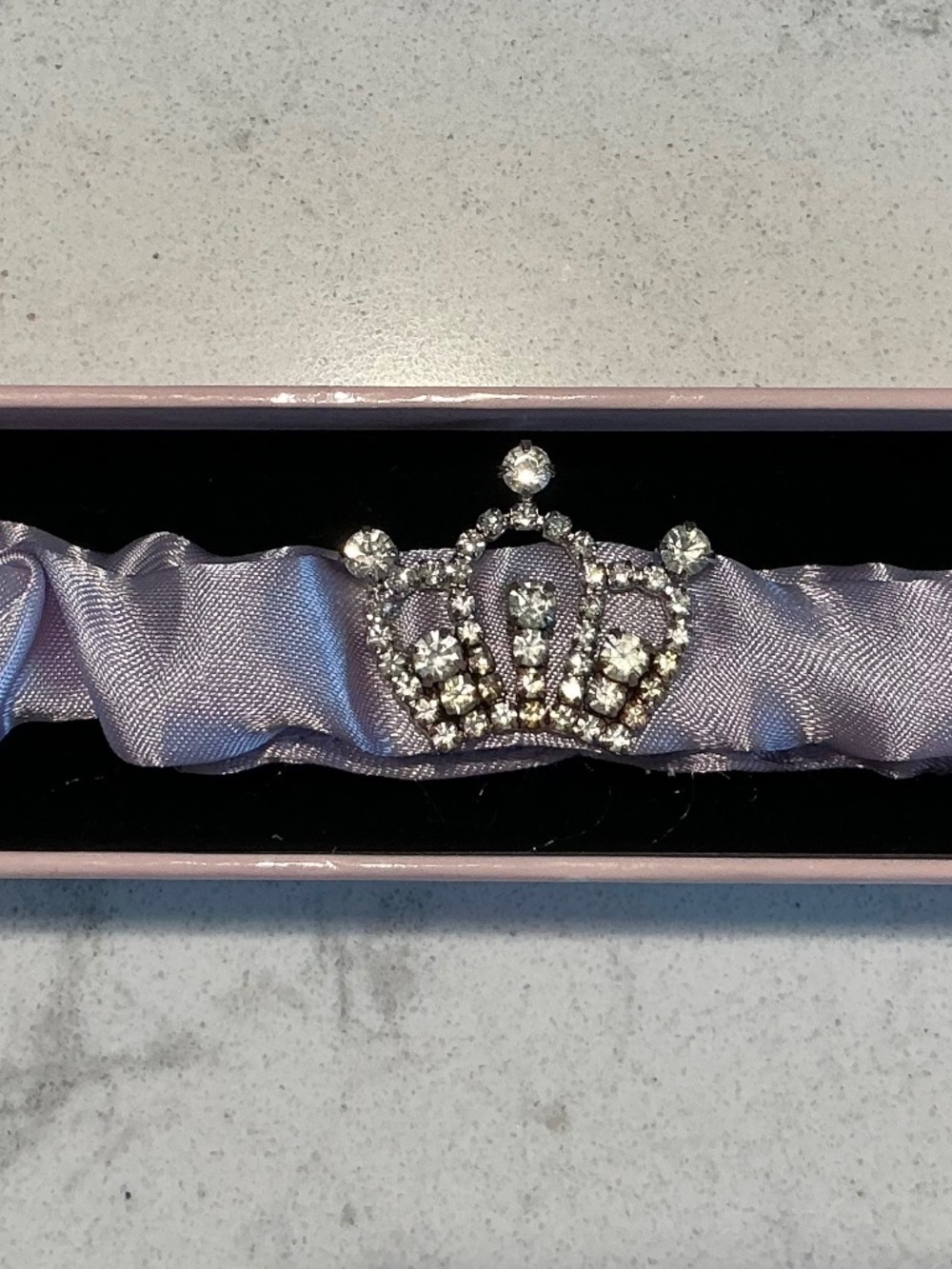 Mud Pie Tiara Headband Crystal Rhinestones Baby Girl Princess Purple Satin